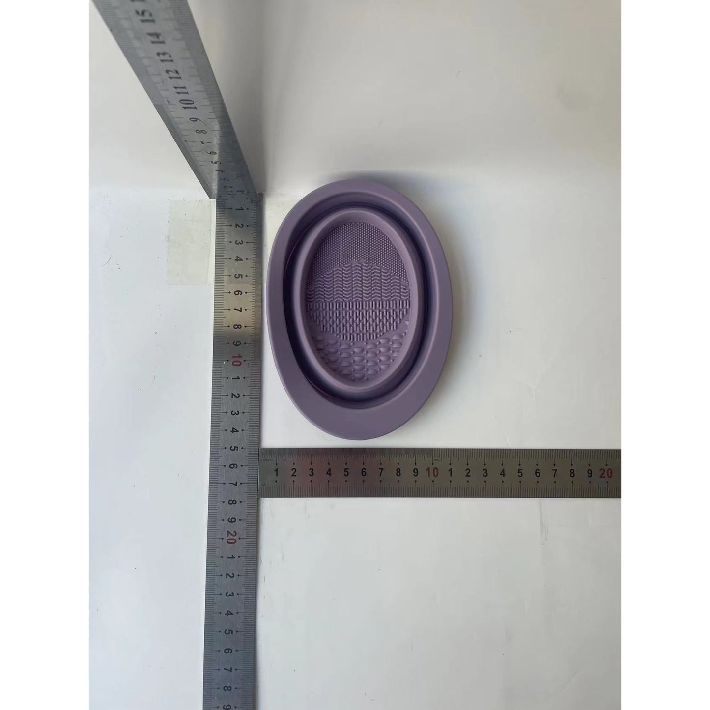 Accesoriu din silicon pentru curatarea accesoriilor makeup, pensule, buretei, 14.5 x 11,5 cm, 2 moduri de utilizare, pliabil, mov-13