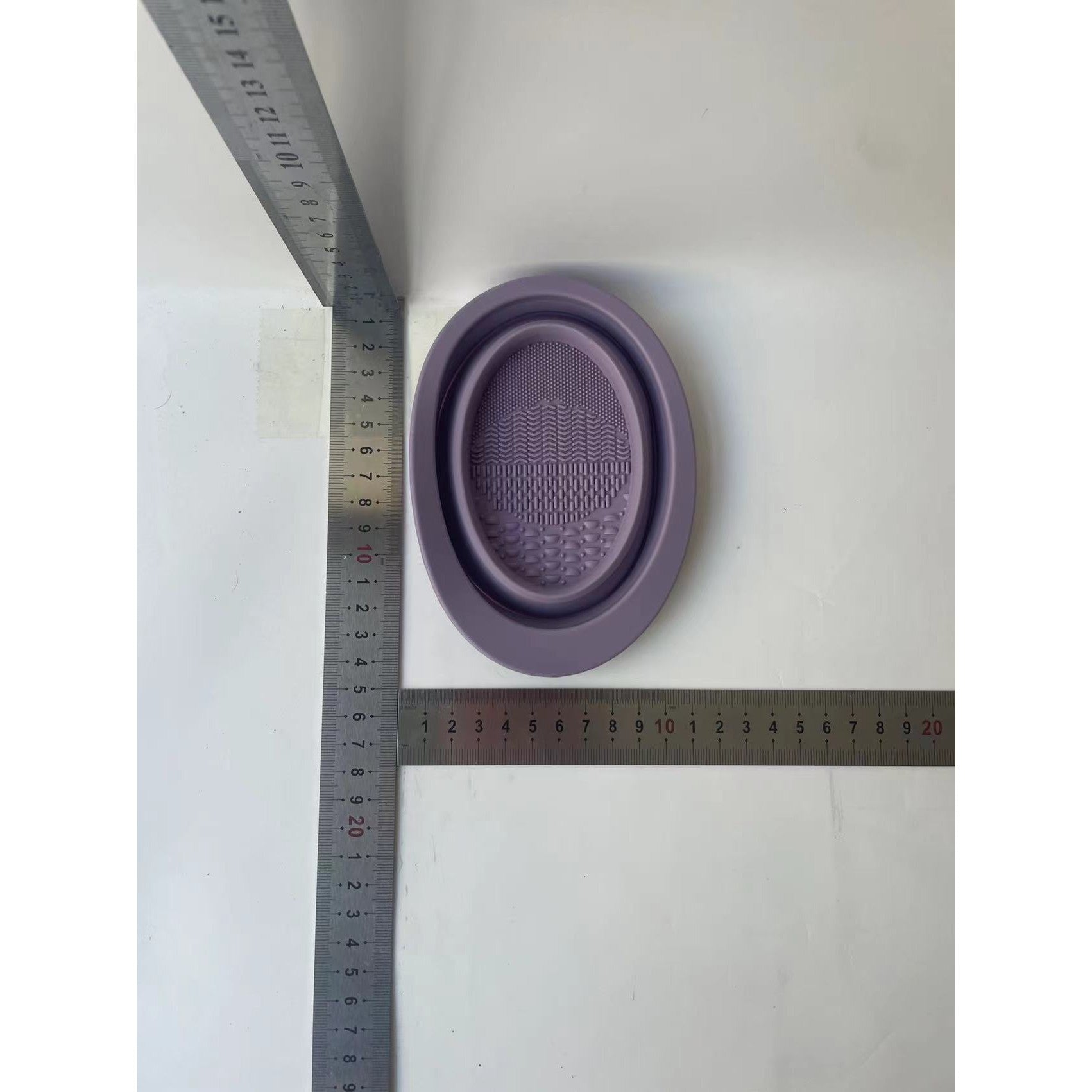 Accesoriu din silicon pentru curatarea accesoriilor makeup, pensule, buretei, 14.5 x 11,5 cm, 2 moduri de utilizare, pliabil, mov-13