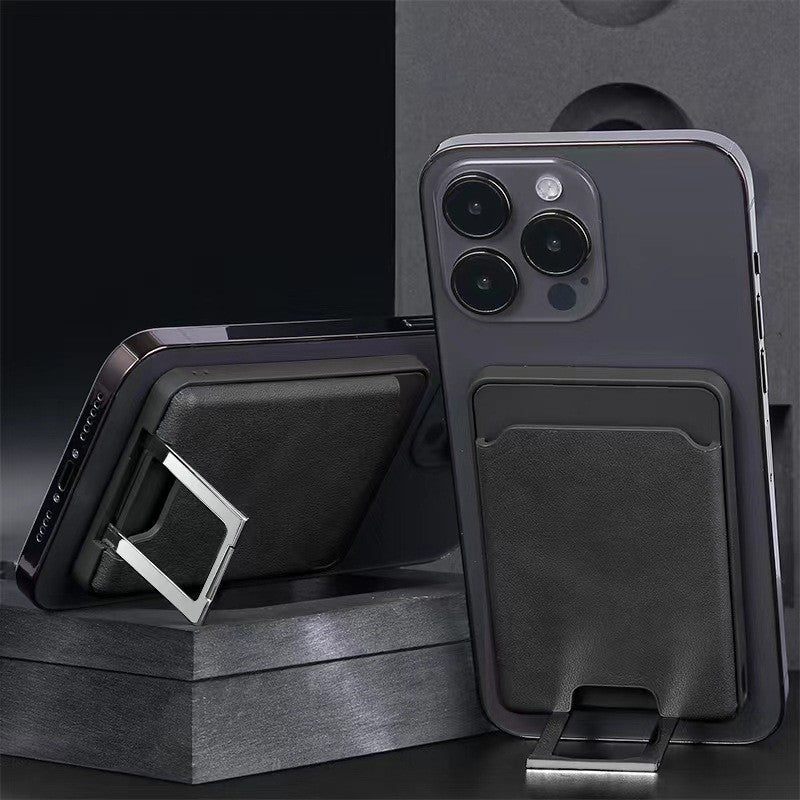 Accesoriu pentru telefon 3 in 1 Flippy, incarcator Wirelles Magsafe, portofel si suport, negru-3