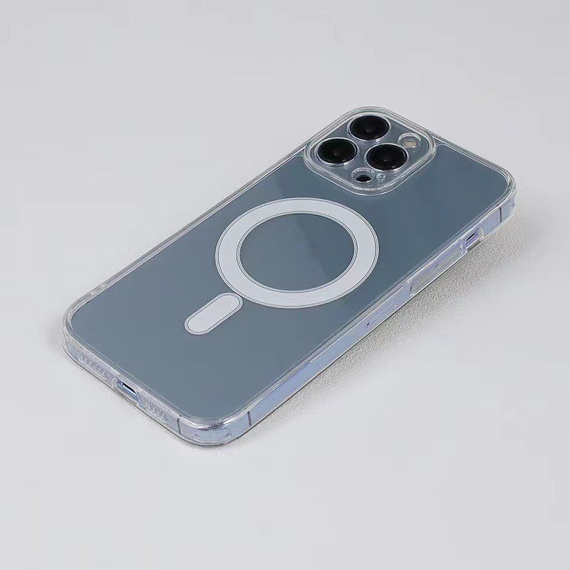 Husa protectie Flippy pentru iPhone 14 Pro Mag Safe, 2 in 1 incarcare si magnet, Silicone, Transparenta-6