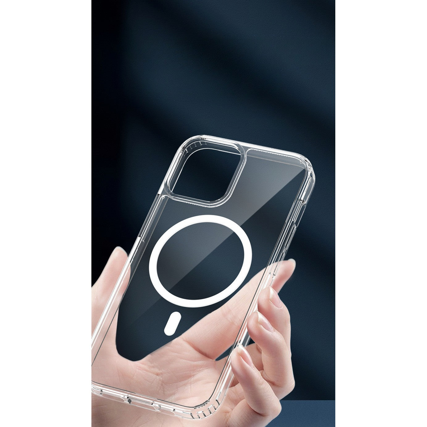 Husa protectie Flippy pentru iPhone 13 Pro Mag Safe, 2 in 1 incarcare si magnet, Silicone, Transparenta-9