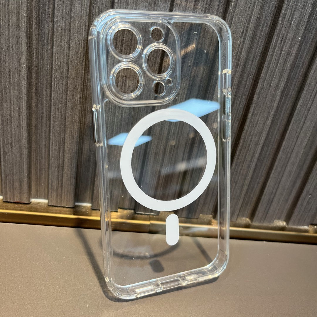 Husa protectie Flippy pentru iPhone 14 Pro Max Mag Safe, 2 in 1 incarcare si magnet, Silicon si Acril, Transparenta-3