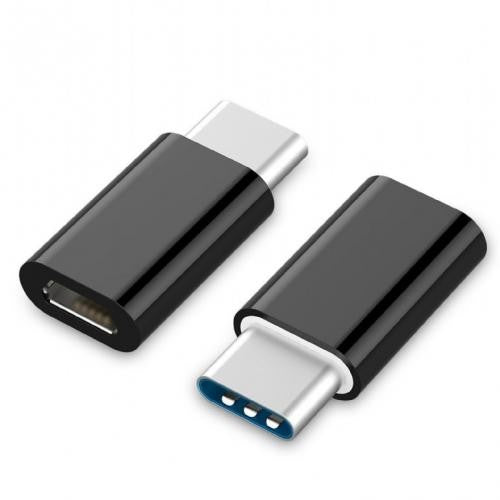 Adaptor micro USB (mama) to Type-C(tata) cu Agatatoare Breloc inclusa, Negru-0