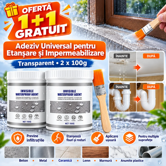 💧 OFERTĂ 1+1 GRATUIT – Adeziv Universal pentru Etanșare și Impermeabilizare, Transparent, 100g