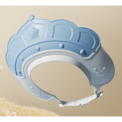 Protectie Baie Pentru Copii Impotriva Samponului, Fippy, Model Coroana, Dimensiune ajustabila, Durabil, Usor de curatat, De protectie la dus, baie, TPE+PP, 22x24.5x6 cm, Albastru-0