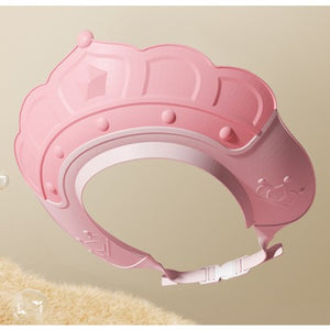 Protectie Baie Pentru Copii Impotriva Samponului, Fippy, Model Coroana, Dimensiune ajustabila, Durabil, Usor de curatat, De protectie la dus, baie, TPE+PP, 22x24.5x6 cm, Roz-0