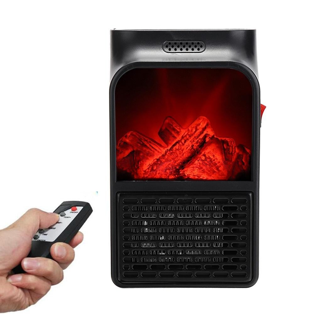 Mini Aeroterma Puternica Portabila Flippy, Putere 500W, Mini radiator electric cu Display LCD, efect de semineu si flacara, cu telecomanda-5