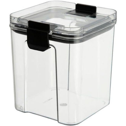 Set 4 Recipiente Depozitare Alimente,  Flippy, pentru Organizare Bucatarie, cu Inchidere Ermetica, Transparent, Plastic fara BPA, Compatibile cu Masina de Spalat Vase, Diferite Dimensiuni, 350 ml, 1300 ml, 2700 ml, 4600 ml-3