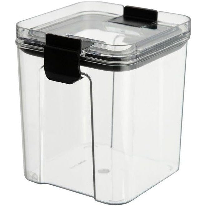 Set 4 Recipiente Depozitare Alimente,  Flippy, pentru Organizare Bucatarie, cu Inchidere Ermetica, Transparent, Plastic fara BPA, Compatibile cu Masina de Spalat Vase, Diferite Dimensiuni, 350 ml, 1300 ml, 2700 ml, 4600 ml-3