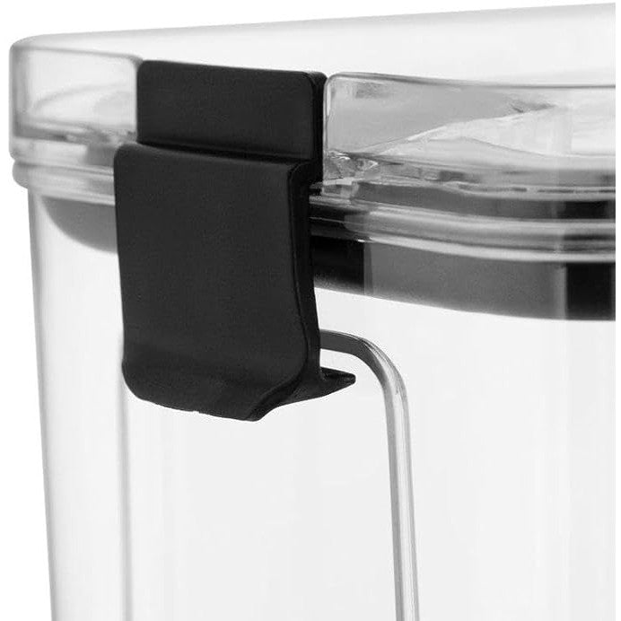 Set 4 Recipiente Depozitare Alimente,  Flippy, pentru Organizare Bucatarie, cu Inchidere Ermetica, Transparent, Plastic fara BPA, Compatibile cu Masina de Spalat Vase, Diferite Dimensiuni, 350 ml, 1300 ml, 2700 ml, 4600 ml-5