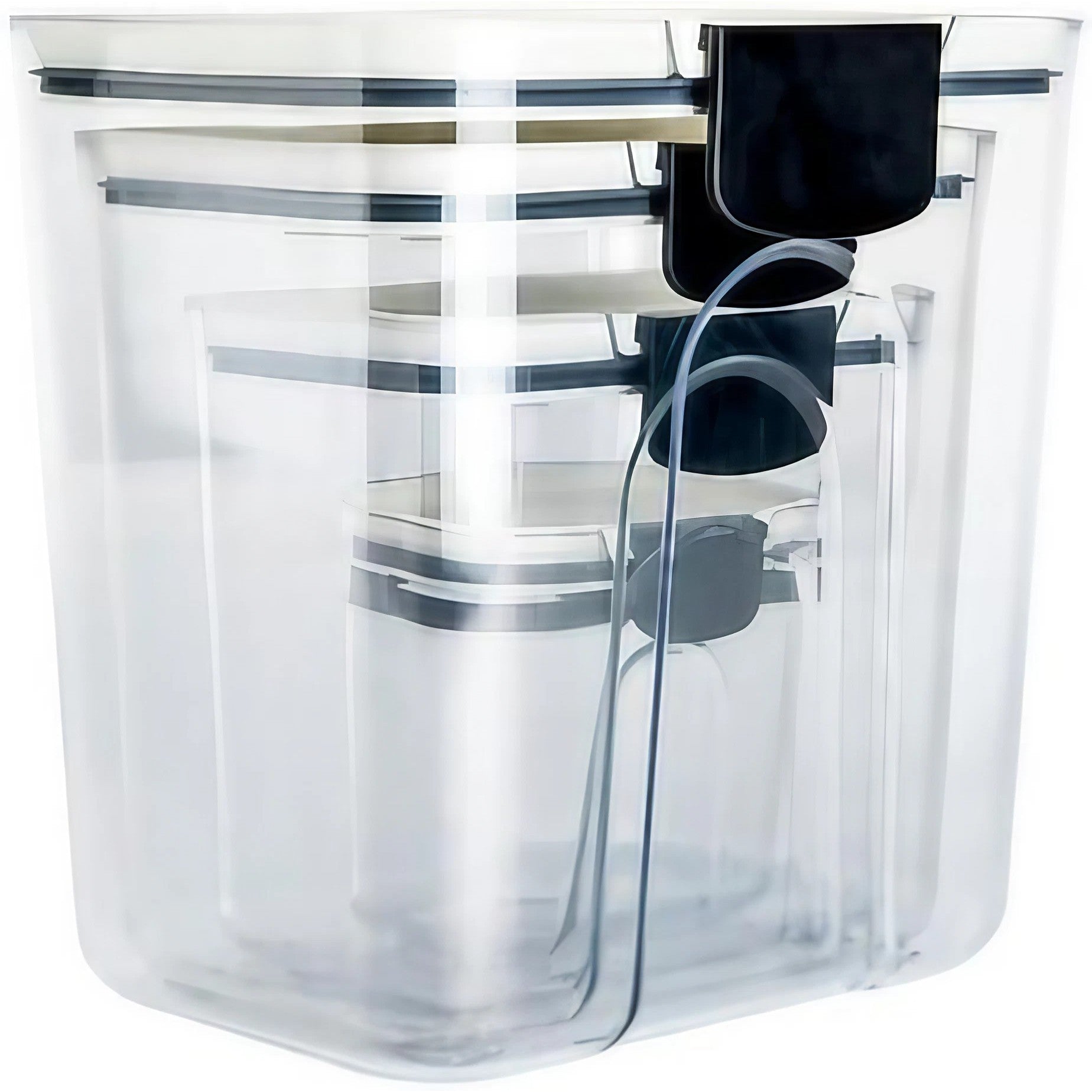Set 4 Recipiente Depozitare Alimente,  Flippy, pentru Organizare Bucatarie, cu Inchidere Ermetica, Transparent, Plastic fara BPA, Compatibile cu Masina de Spalat Vase, Diferite Dimensiuni, 350 ml, 1300 ml, 2700 ml, 4600 ml-8