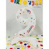 Balon din Folie Metalizata, Flippy, Figurina Cifra, Model 9 cu Happy Birthday Scris, Tema Aniversare 81 cm, Ambalaj Individual, Pai Inclus, Umflare cu Aer sau Heliu, Alb-0