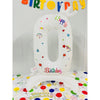 Balon din Folie Metalizata, Flippy, Figurina Cifra, Model 0 cu Happy Birthday Scris, Tema Aniversare 81 cm, Ambalaj Individual, Pai Inclus, Umflare cu Aer sau Heliu, Alb-0
