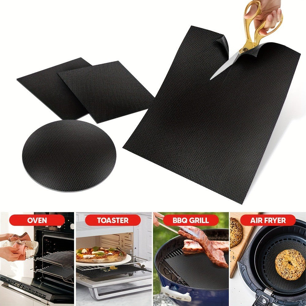Set 4 Folii Antiaderente din Teflon, Flippy, Multifunctionale, Rezistente la Apa si Temperaturi Ridicate, pentru Gratar, Cuptor, BBQ Grill, 40x33 cm, Negru-9