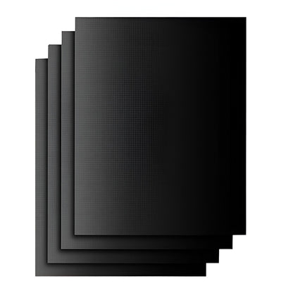 Set 4 Folii Antiaderente din Teflon, Flippy, Multifunctionale, Rezistente la Apa si Temperaturi Ridicate, pentru Gratar, Cuptor, BBQ Grill, 40x33 cm, Negru-0