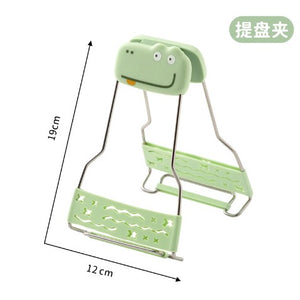 Clema pentru Boluri Creativa, Flippy, Anti-Alunecare, din Silicon, de Uz Casnic, Rezistent la Temperaturi Inalte, Model Animat, 19x12 cm, Verde-0
