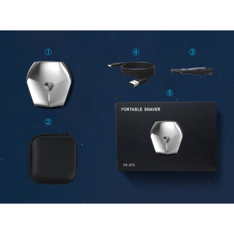 Aparat de Ras Portabil, Flippy, 8W, Autonomie 60 min, Incarcare Cablu Type C Inclus, Periuta de Curatare, Husa, Reincarcabil, 7.3x7.5x3.3 cm, Gri-2