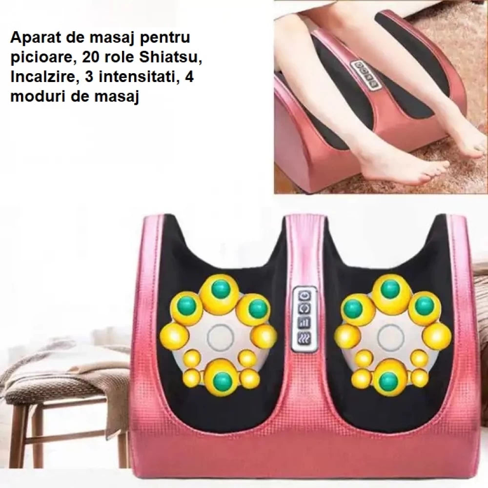 🔥 Aparat de Masaj pentru Picioare Shiatsu cu Încălzire – Relaxare Totală Acasă