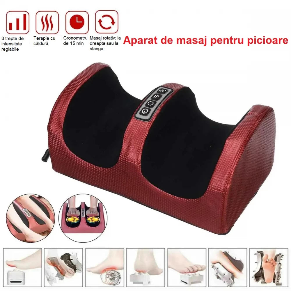 🔥 Aparat de Masaj pentru Picioare Shiatsu cu Încălzire – Relaxare Totală Acasă