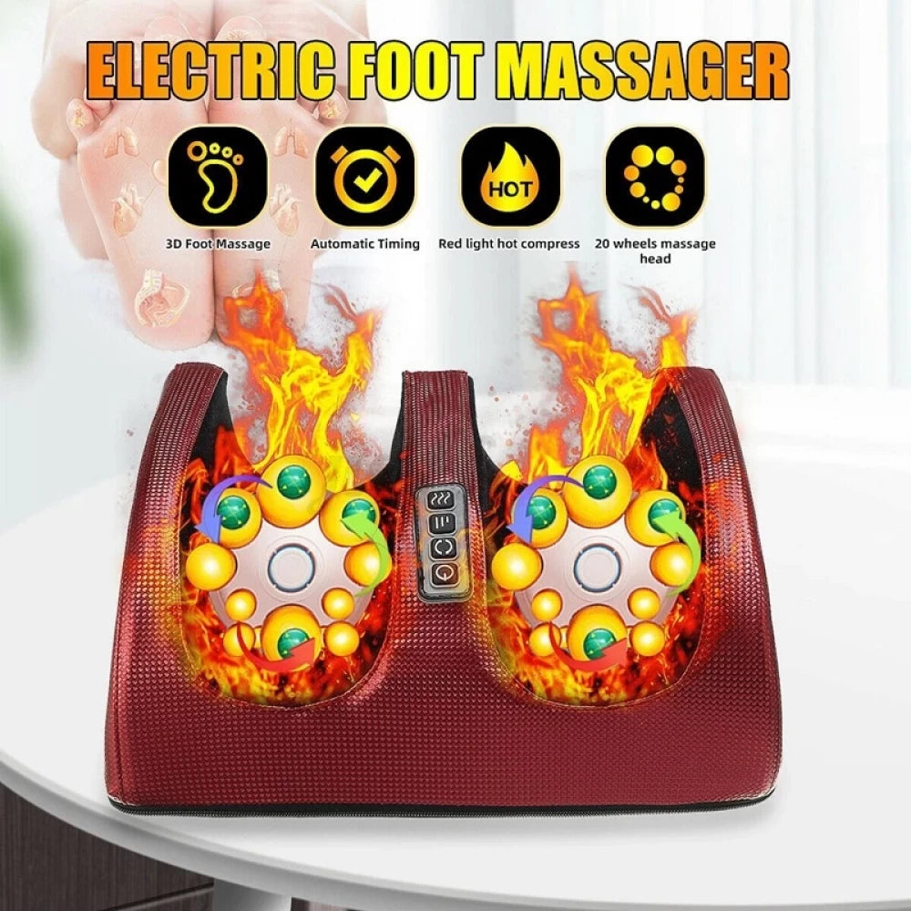 🔥 Aparat de Masaj pentru Picioare Shiatsu cu Încălzire – Relaxare Totală Acasă
