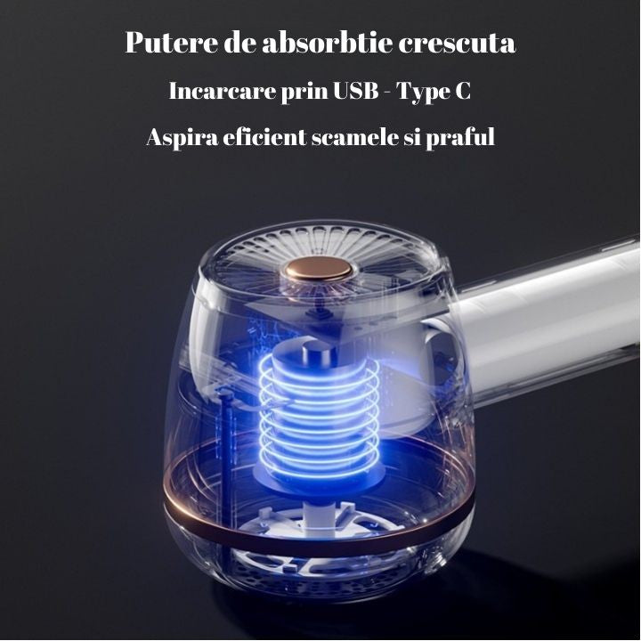 Aparat Pentru Curatat Scame, Par Si Praf, Flippy, Pentru Diferite Tipuri De Material, Cu Lame Din Otel Inoxidabil, Incarcare Prin USB Type-C, Cu Perie De Curatare, Cablu USB Si Stick Cu Lipici Incluse, Alb, 220 x 86 mm-2