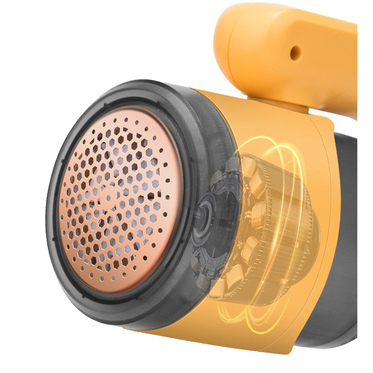 Aparat Pentru Curatat Scame, Par Si Praf, Flippy, cu LED, Pentru Diferite Tipuri De Material, Cu Lame Din Otel Inoxidabil, Compartiment de Depozitare, Maner Reglabil, 11x10.5x8.7 cm, Galben-9