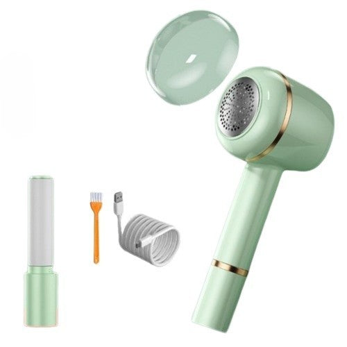 Aparat Pentru Curatat Scame, Par Si Praf, Flippy, Pentru Diferite Tipuri De Material, Cu Lame Din Otel Inoxidabil, Incarcare Prin USB Type-C, Cu Perie De Curatare, Cablu USB Si Stick Cu Lipici Incluse, Verde, 220 x 86 mm-0