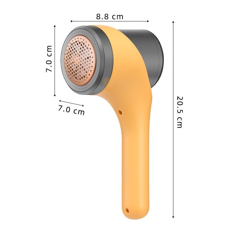 Aparat Scame si Par Haine, Flippy, Electric, USB inclus, Periuta Curatare, pentru Diferite Tesaturi, 3 Trepte, 20.5 x 8.8 x 7 cm, Galben-2