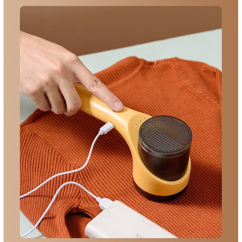 Aparat Scame si Par Haine, Flippy, Electric, USB inclus, Periuta Curatare, pentru Diferite Tesaturi, 3 Trepte, 20.5 x 8.8 x 7 cm, Galben-4