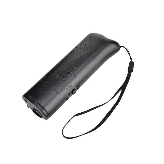 Aparat impotriva cainilor agresivi si pentru dresaj cu ultrasunete negru, functie de lanterna, acumulator inclus