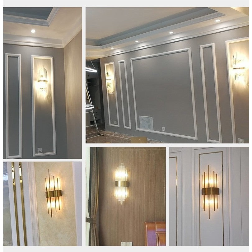 Aplica de Perete, Flippy, pentru Interior, din Otel Inoxidabil si Sticla, 40 x 16 cm, LED, Auriu-1