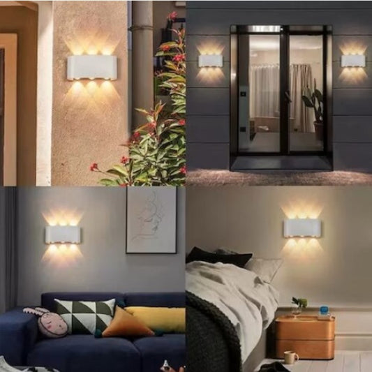 Aplica pentru Perete, Flippy, Interior/Exterior, Rezistenta la Umezeala, 8 W, Lumina Calda, Aluminiu, Alb, 22x8 cm-1