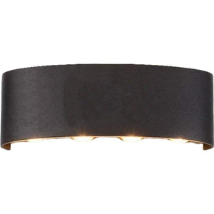 Aplica pentru Perete, Flippy, Interior/Exterior, Rezistenta la Umezeala, 8 W, Aluminiu, Negru, 22x8 cm-0