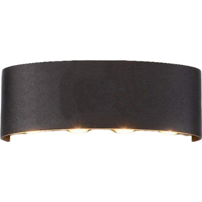 Aplica pentru Perete, Flippy, Interior/Exterior, Rezistenta la Umezeala, 8 W, Aluminiu, Negru, 22x8 cm-0