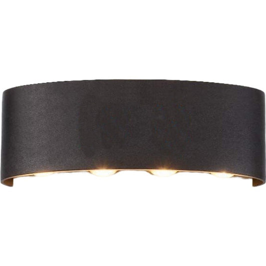 Aplica pentru Perete, Flippy, Interior/Exterior, Rezistenta la Umezeala, 8 W, Aluminiu, Negru, 22x8 cm-0