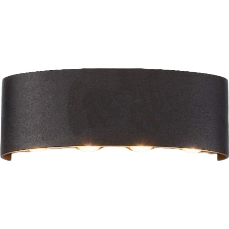 Aplica pentru Perete, Flippy, Interior/Exterior, Rezistenta la Umezeala, 8 W, Aluminiu, Negru, 22x8 cm-0
