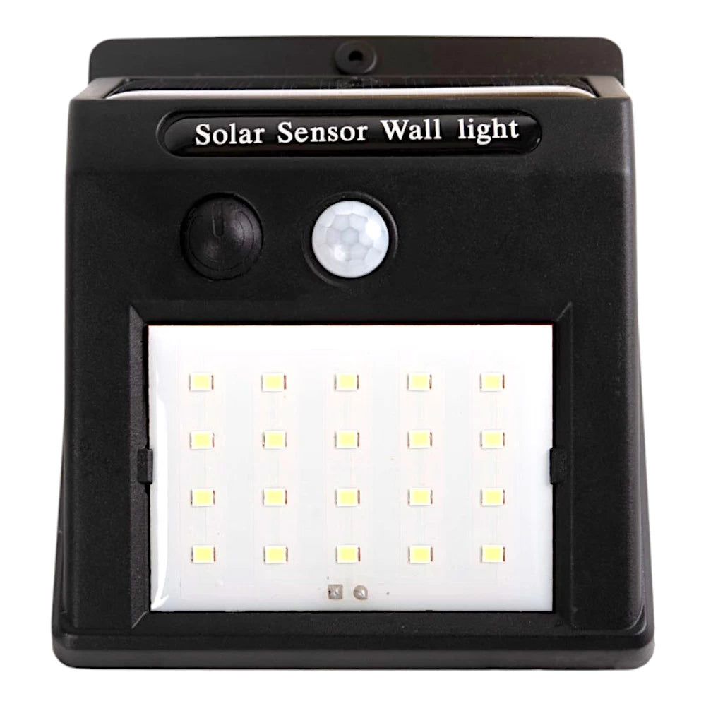 OFERTĂ 1+1 – Lampă Solară LED cu Senzor MotionLight Compact, 20 LED, 6500K, IP64, Negru