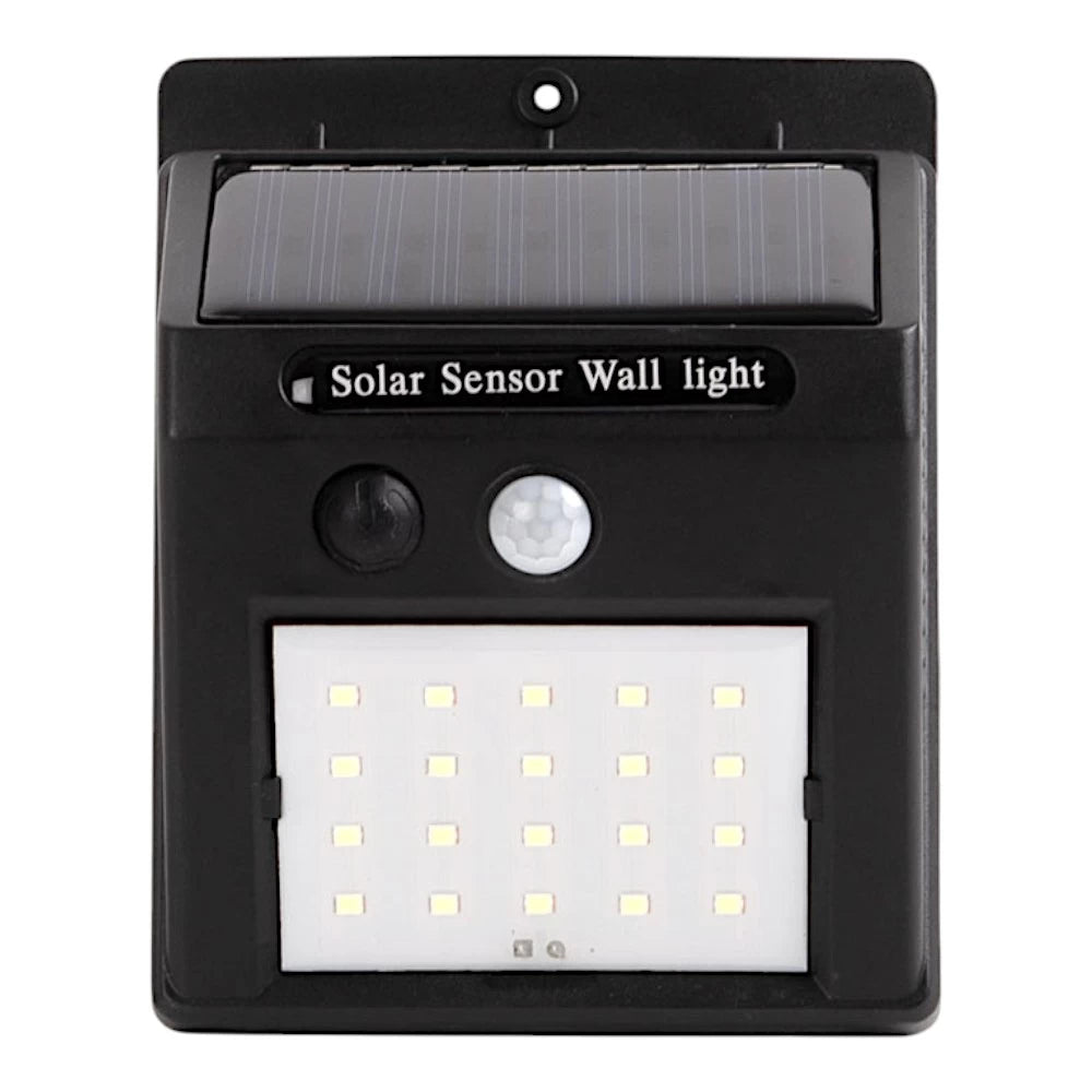 OFERTĂ 1+1 – Lampă Solară LED cu Senzor MotionLight Compact, 20 LED, 6500K, IP64, Negru