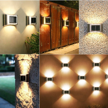 Aplica solara LED Flippy, ABS/Policarbonat, rezistenta la apa IP65, 6 LED-uri, pentru perete, trepte, borduri, terasa, 1.2V, 600mah, 10 x 6.5 cm, doua moduri de prindere, lumina alb calda, gri-3