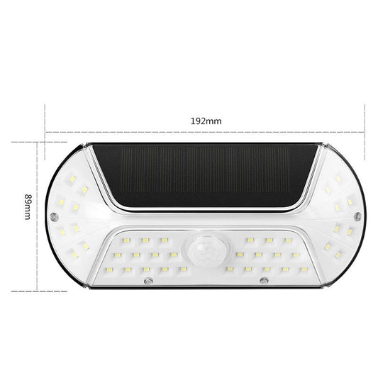 Aplica solara LED SMD pentru perete Flippy, cu senzor de miscare, dreptunghiulara, IP44, luminozitate mare 40 LED-uri, 3.7V, 1200mah, autonomie 8 ore, 19.2 x 8.9 cm, alb rece-1