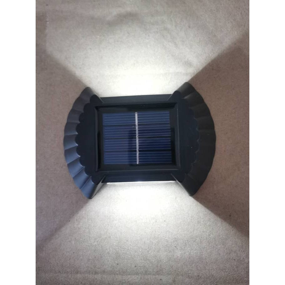 Aplica solaraLED bidirectionala pentru perete Flippy, in forma de funda, 8 LED-uri, material ABS si PC, lumina puternica, IP65, 10 x 7.5 cm, baterie 1.2 V, 300 mAh, autonomie 8-10 ore, alb rece-1