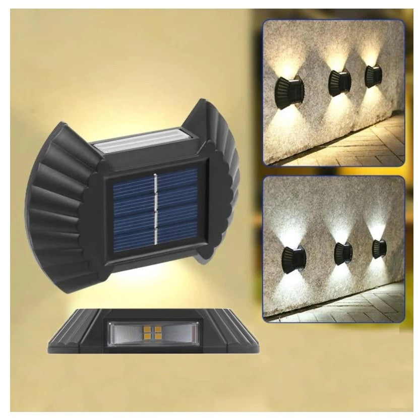 Aplica solaraLED bidirectionala pentru perete Flippy, in forma de funda, 8 LED-uri, material ABS si PC, lumina puternica, IP65, 10 x 7.5 cm, baterie 1.2 V, 300 mAh, autonomie 8-10 ore, alb rece-4