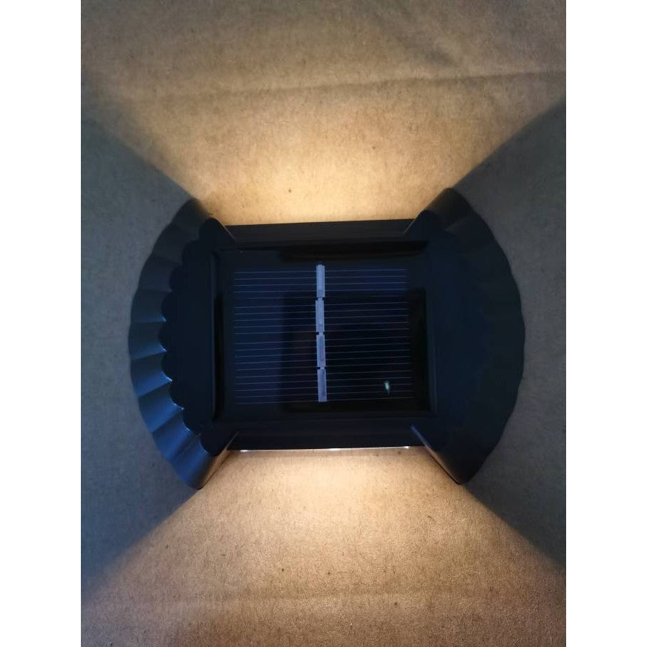 Aplica solaraLED bidirectionala pentru perete Flippy, in forma de funda, 8 LED-uri, material ABS si PC, lumina puternica, IP65, 10 x 7.5 cm, baterie 1.2 V, 300 mAh, autonomie 8-10 ore, alb cald-1