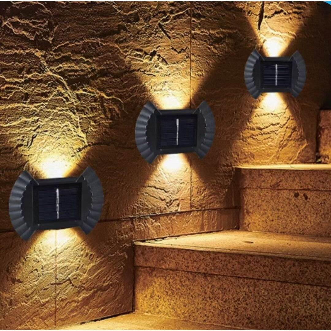 Aplica solaraLED bidirectionala pentru perete Flippy, in forma de funda, 8 LED-uri, material ABS si PC, lumina puternica, IP65, 10 x 7.5 cm, baterie 1.2 V, 300 mAh, autonomie 8-10 ore, alb cald-3