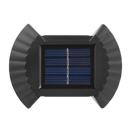 Aplica solaraLED bidirectionala pentru perete Flippy, in forma de funda, 8 LED-uri, material ABS si PC, lumina puternica, IP65, 10 x 7.5 cm, baterie 1.2 V, 300 mAh, autonomie 8-10 ore, alb cald-0