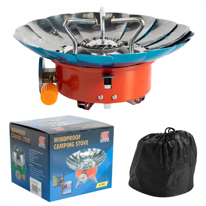 Aragaz Portabil pentru Camping și Pescuit cu Protecție Anti-Vânt