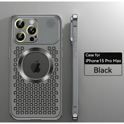 Husa MagSafe Aromaterapia Compatibila cu iPhone 15 Pro Max, Flippy, Suport Magnetic, Antisoc, Antizgariere, Protectie Camera si Supraincalzire, din Aliaj de Aluminiu, Negru-4
