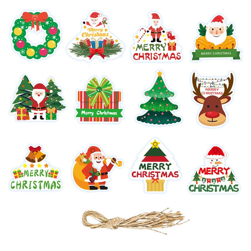 Set Decoratiuni de Craciun pentru Brad, Flippy, Modele Variate, pentru Usa sau Perete, Multicolor, Sfoara Inclusa, Tip A-0