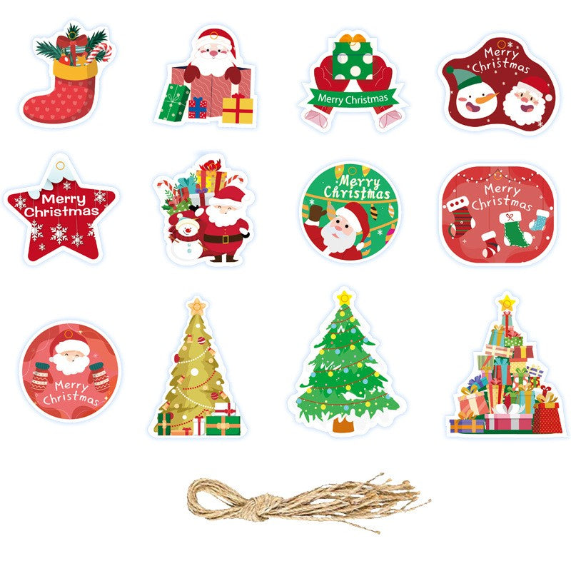 Set Decoratiuni de Craciun pentru Brad, Flippy, Modele Variate, pentru Usa sau Perete, Multicolor, Sfoara Inclusa, Tip B-0