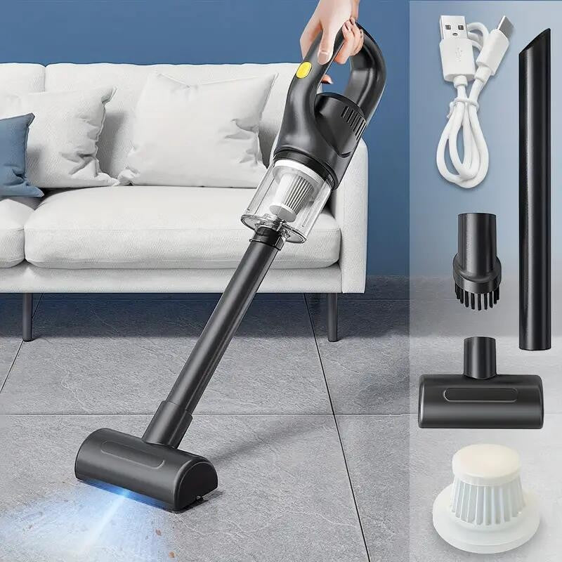 Aspirator Portabil fara Fir, Flippy, Incarcare USB, Pentru Casa si Masina, Autonomie 45 min, Negru-2